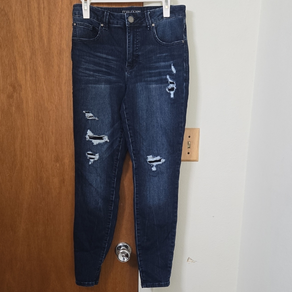Maurices Dark Blue Distressed Women's Jeans